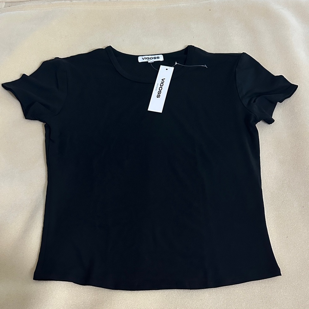 Vigoss Black Short Sleeve Crewneck Tee